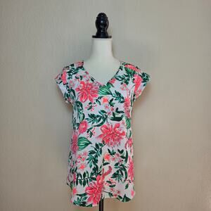Express Short Sleeve Pullover Floral Top Small